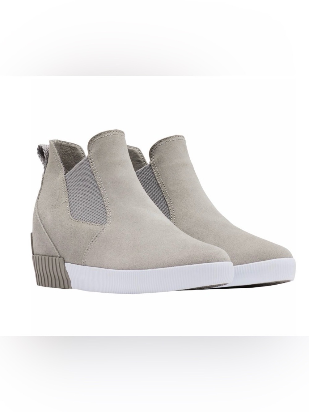 Sorel Out and About Wedge Slip-On Ankle Booties Grey